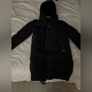 DKNY Women's Black Hooded Puffer Coat